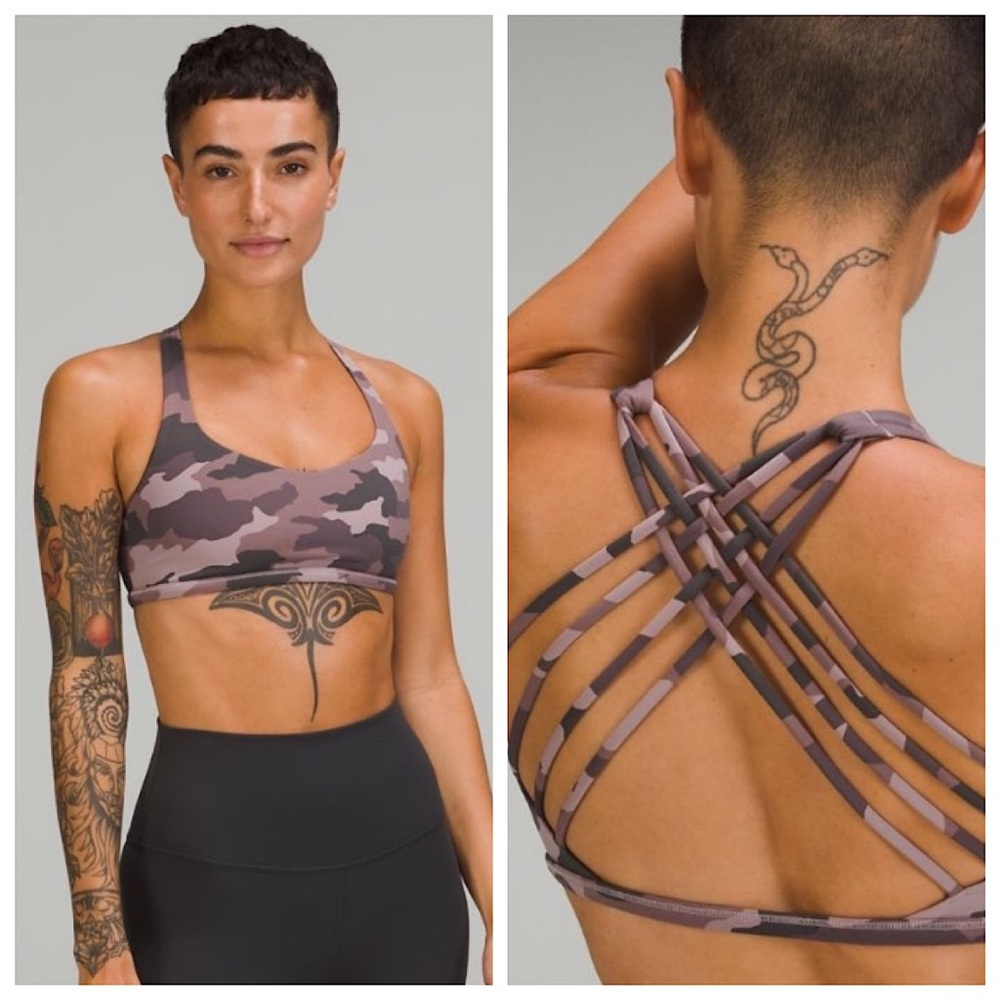 🦄 Lululemon Free to Be Bra 6 Camo Mauve